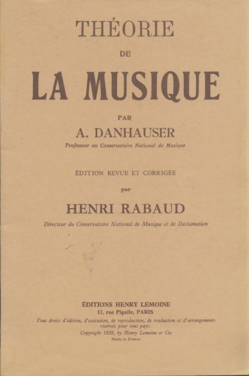 Livrenpoche : Théorie de la musique - A. Danhauser - Livre