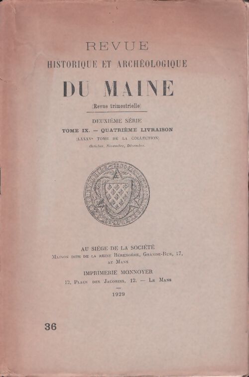 Revue historique et archéologique du Maine n°267 - Collectif - Livre
