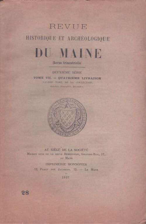 Revue historique et archéologique du Maine n°260 - Collectif - Livre