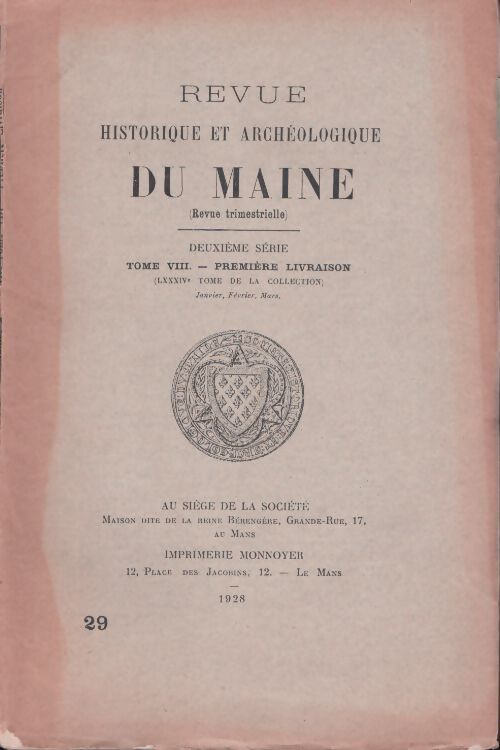 Revue historique et archéologique du Maine n°261 - Collectif - Livre