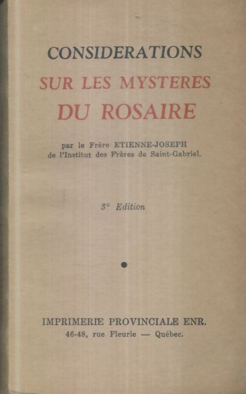 Livrenpoche : Considérations sur les mystères du Rosaire - Collectif - Livre