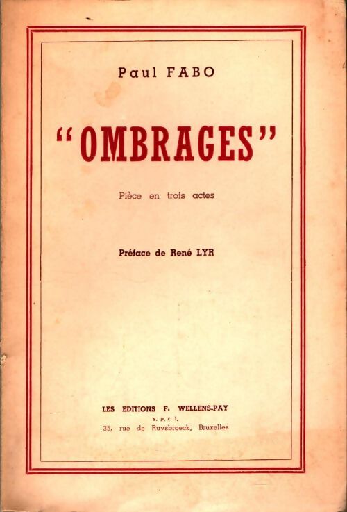 Livrenpoche : " Ombrages " - Paul Fabo - Livre