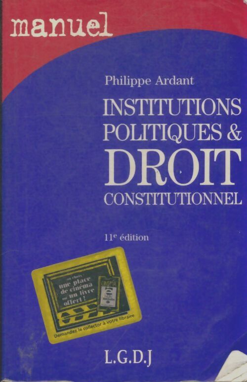 Livrenpoche : Institutions politiques et droit constitutionnel - Philippe Ardant - Livre