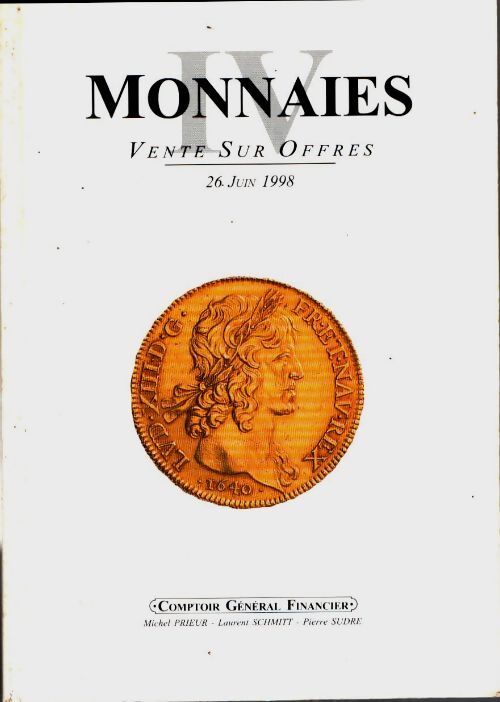 Livrenpoche : Monnaies IV. Vente sur offres 16 juin 1998 - Collectif - Livre