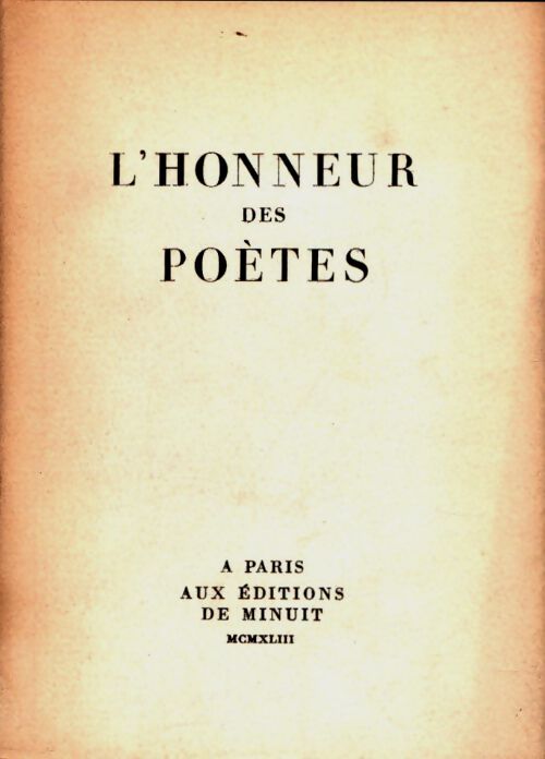 Livrenpoche : L'honneur des poètes - Collectif - Livre