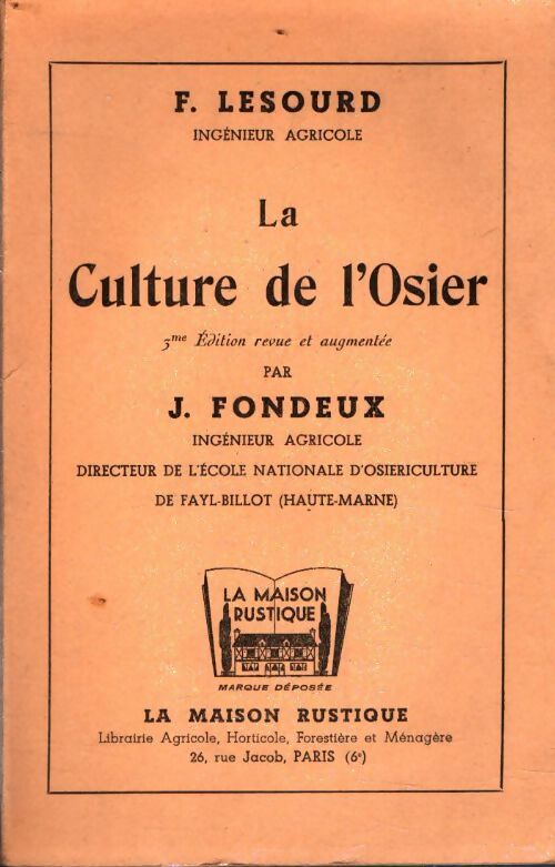 Livrenpoche : La culture de l'osier - Félicien Lesourd - Livre