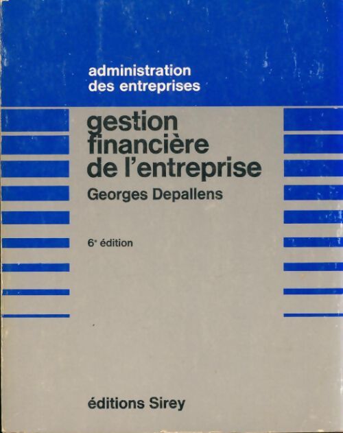 Livrenpoche : Gestion financière de l'entreprise - Georges Depallens - Livre