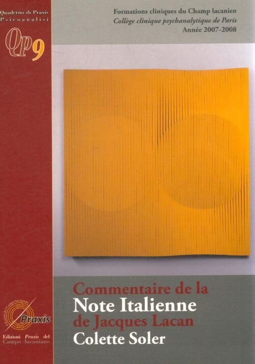 Livrenpoche : Commentaire de la note italienne - Colette Soler - Livre