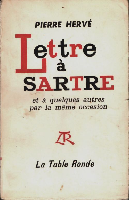 Livrenpoche : Lettre à Sartre - Pierre Hervé - Livre