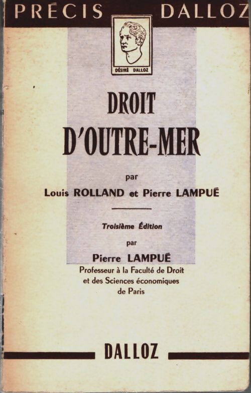 Livrenpoche : Droit d'Outre-Mer - Pierre Lampué - Livre
