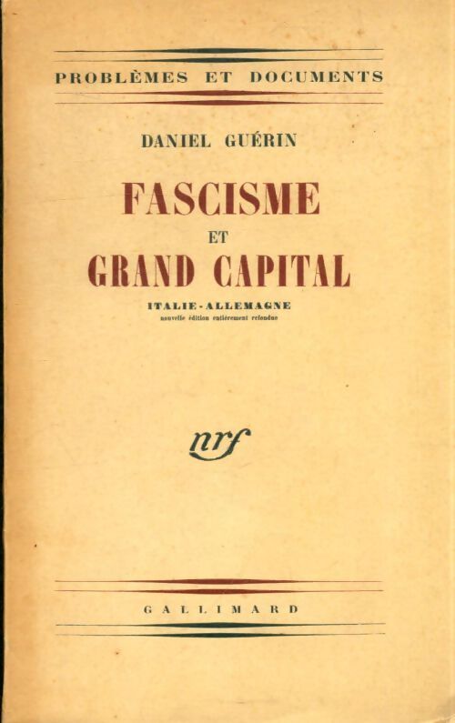 Livrenpoche : Fascisme et grand capital - Daniel Guérin - Livre