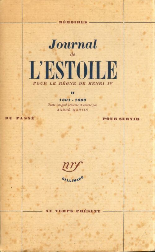 Journal de l'Estoile Tome II - Inconnu - Livre