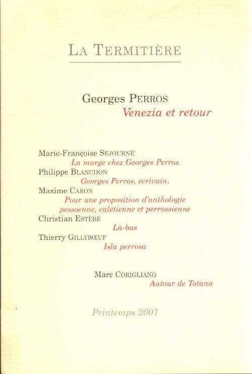 Venezia et retour - Georges Perros - Livre