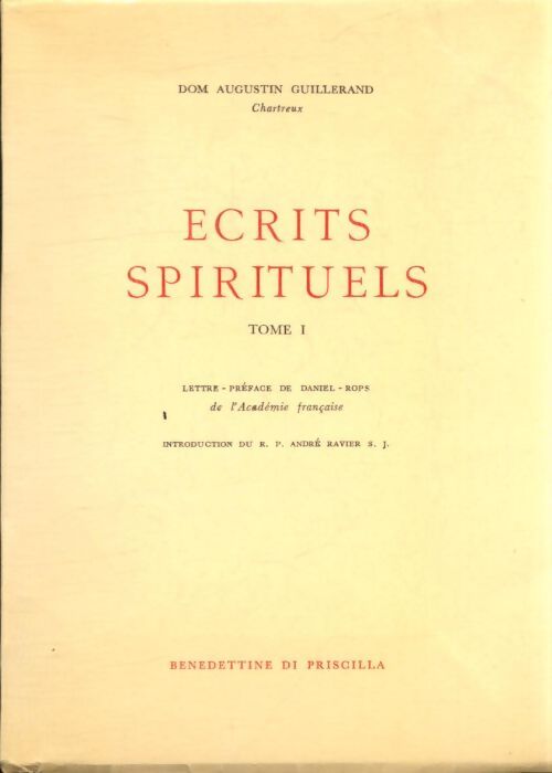 Ecrits spirituels Tome I - A. Guillerand - Livre