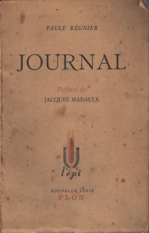 Journal - Paule Régnier - Livre