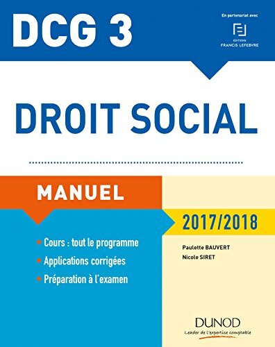 Dcg 3 - droit social 2017/2018 - 11e éd. - manuel : Manuel - Paulette Bauvert - Livre