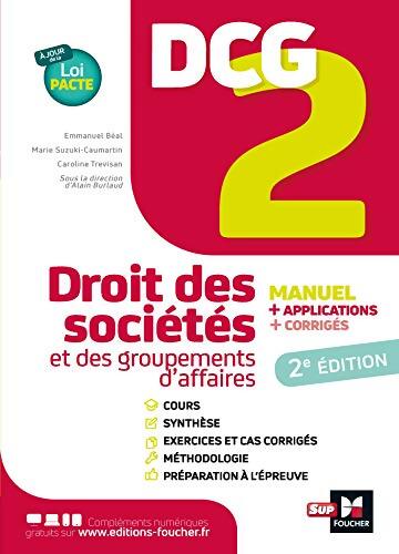 Dcg 2 - droit des sociétés et autres groupements d'affaires - manuel et applications - Caroline Trevisan - Livre