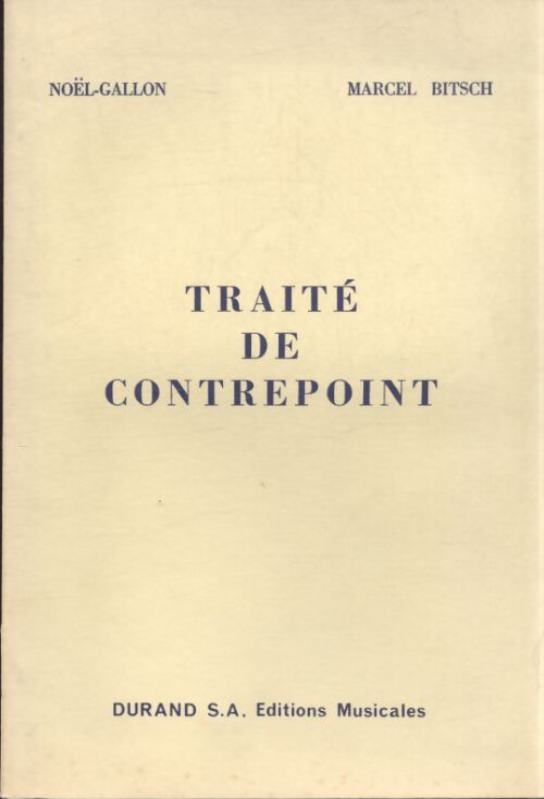 Traité de contrepoint - Marcel Bitsch - Livre