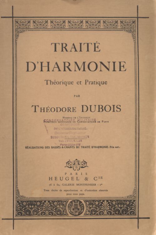 Traité d'harmonie - Théodore Dubois - Livre
