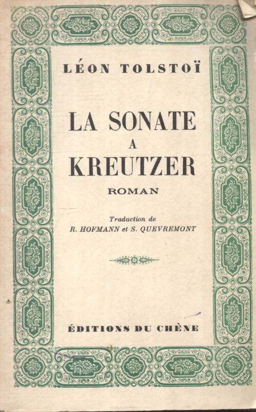 La sonate à Kreutzer - Comte Léon L. Tolstoï - Livre