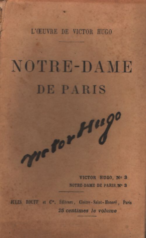 Notre Dame de Paris Tome III - Victor Hugo - Livre