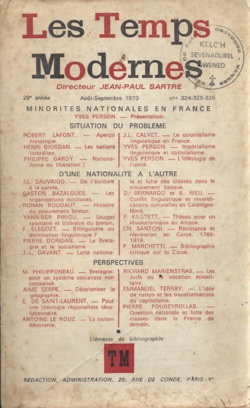 Les temps modernes n°324-325-326 - Collectif - Livre