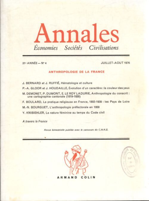 Annales 31e année n°4 - Collectif - Livre