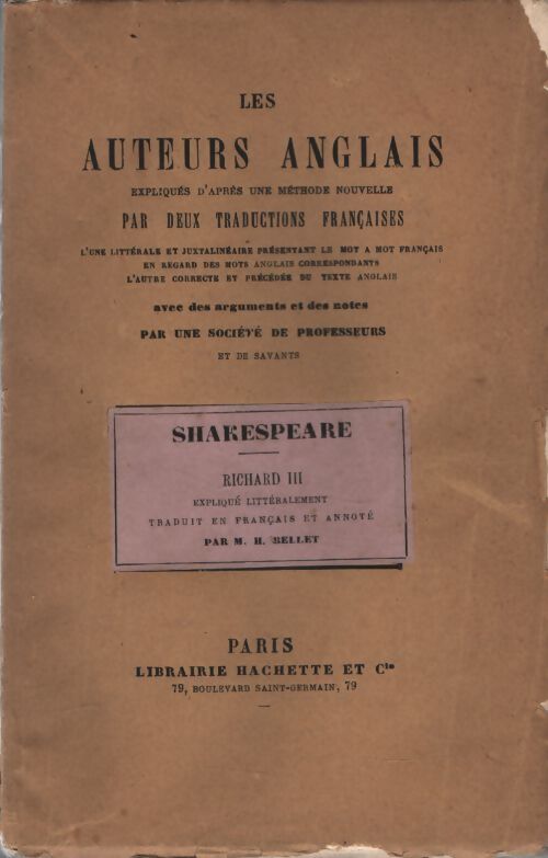 Les auteurs anglais - Collectif - Livre