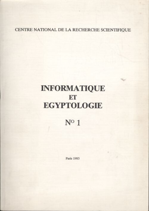 Informatique et égyptologie Tome I - Collectif - Livre