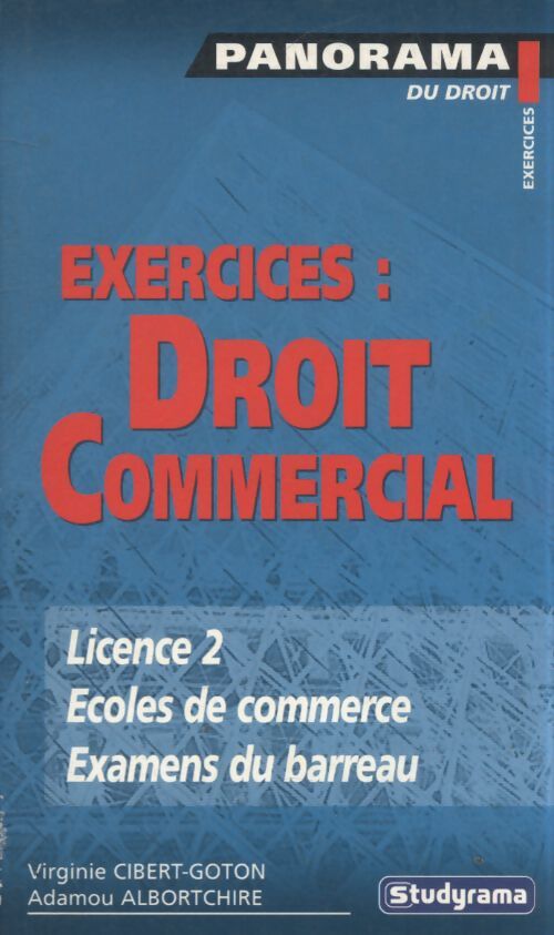 Exercices : Droit commercial - Virginie Cibert-Goton - Livre