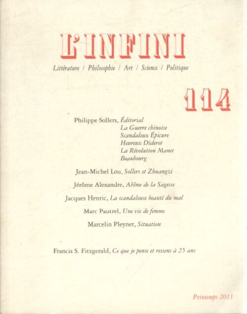 L'infini n°114 - Collectif - Livre