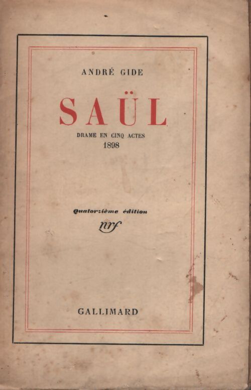 Saül - André Gide - Livre