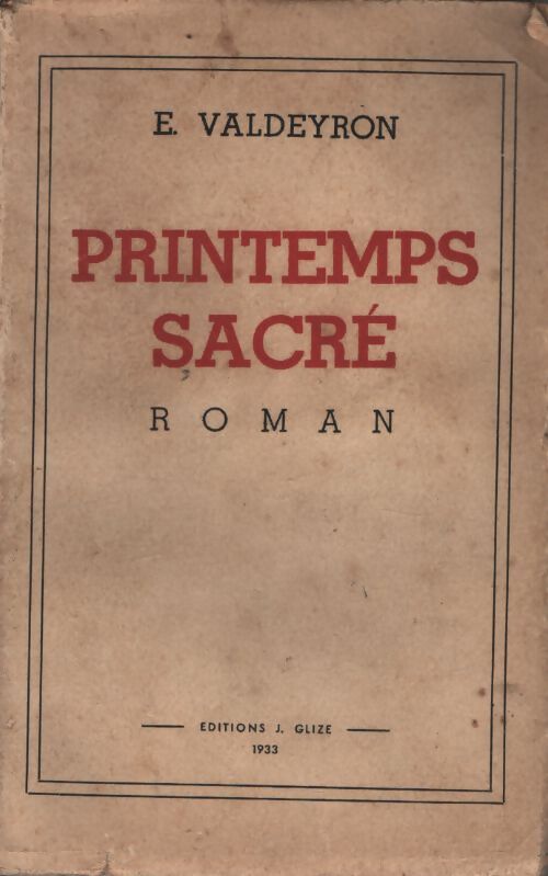 Printemps sacré - E. Valdeyron - Livre