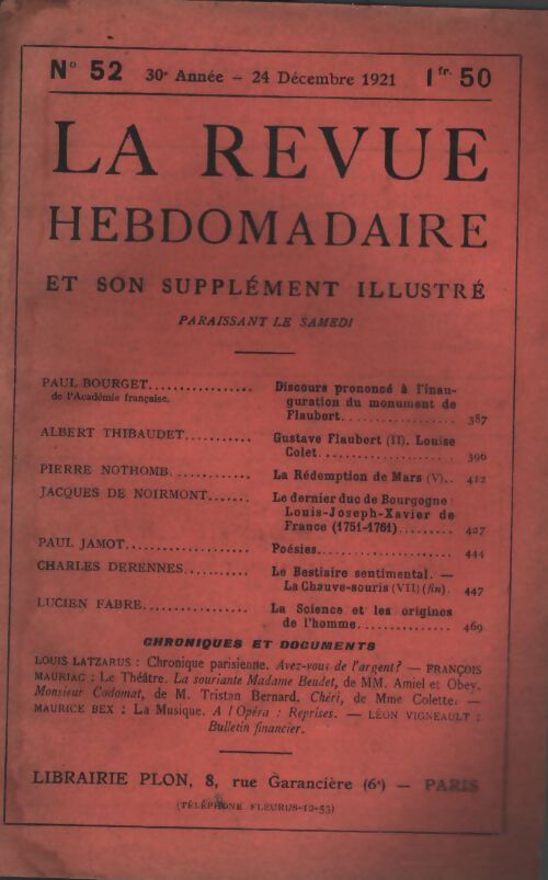 La revue hebdomadaire 30e années n°52 - Collectif - Livre