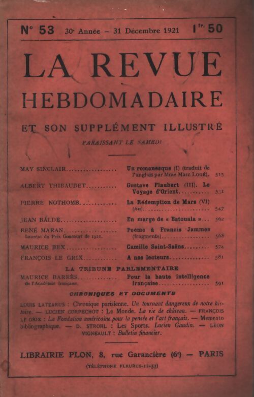 La revue hebdomadaire 30e années n°24 - Collectif - Livre