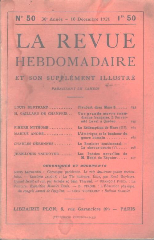 La revue hebdomadaire 30e années n°50 - Collectif - Livre