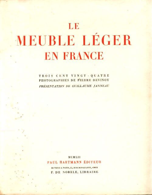 Le meuble léger en France - Pierre Devinoy - Livre