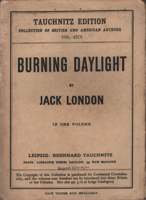 Burning daylight - Jack London - Livre