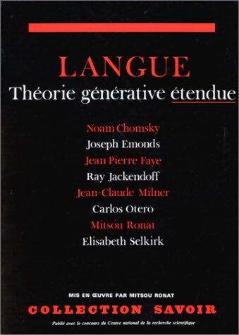 Langue. Théorie générative étendue - Collectif - Livre
