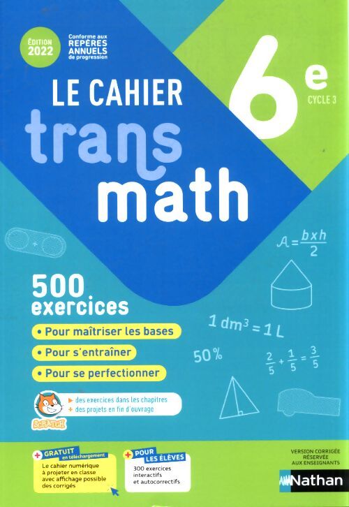 Le cahier transmath 6e - Collectif - Livre