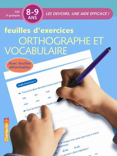 DEVOIRS ORTHOGRAPHE ET VOCABULAIRE 8-9 ANS - FEUILLES D'EXERCICES - I. VERVAET - Livre