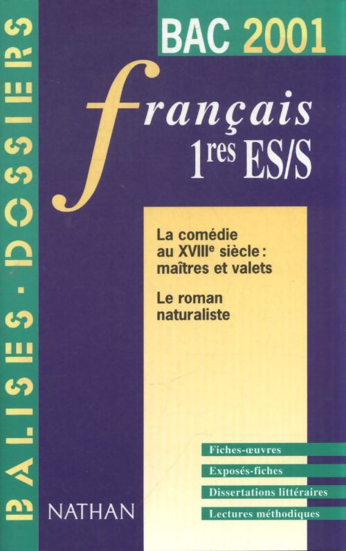 Bac 2001 - français 1ère es s - Collectif - Livre