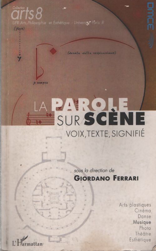 La parole sur scène : Voix texte signifié - Sous La Direction De Giordano Ferrari - Livre
