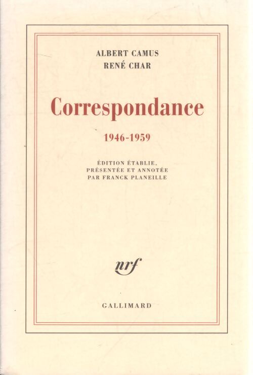 Correspondance : - Albert Camus - Livre