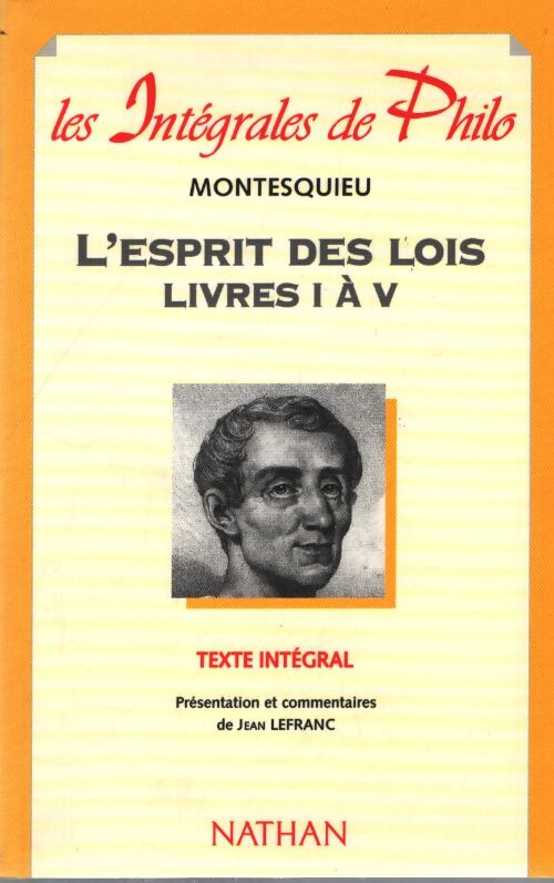 L'esprit des lois livre 1 à 4 texte intégral - Montesquieu - Livre