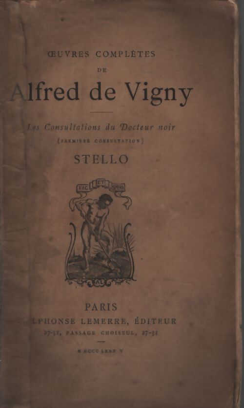 Stello - Alfred De Vigny - Livre