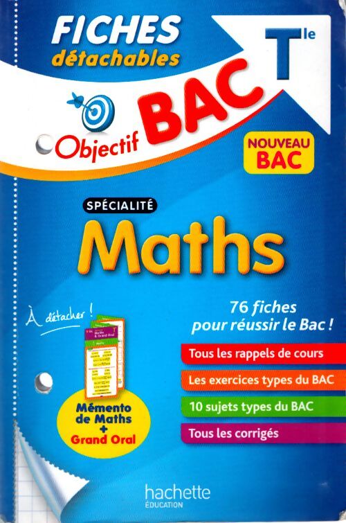 Objectif bac fiches détachables spécialité maths terminale - Dominique Dejean - Livre
