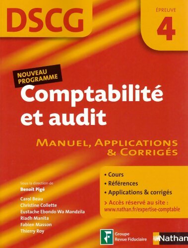 Comptabilité et audit épreuve 4 DSCG - Benoît Pige - Livre