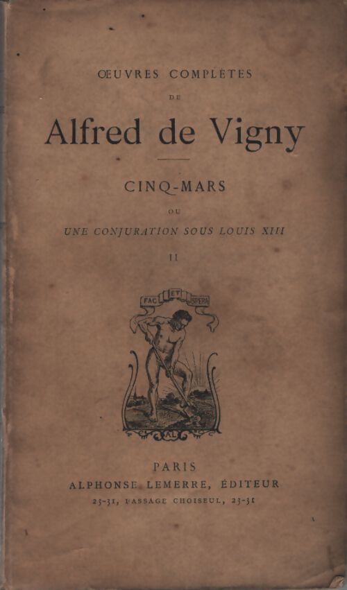 Cinq-Mars Tome II - Alfred De Vigny - Livre