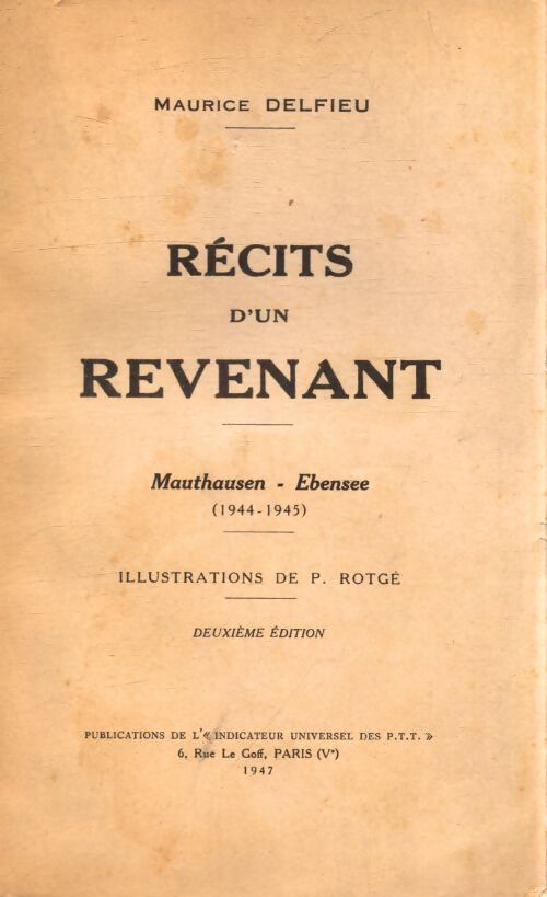 Récits d'un revenant - Maurice Delfieu - Livre